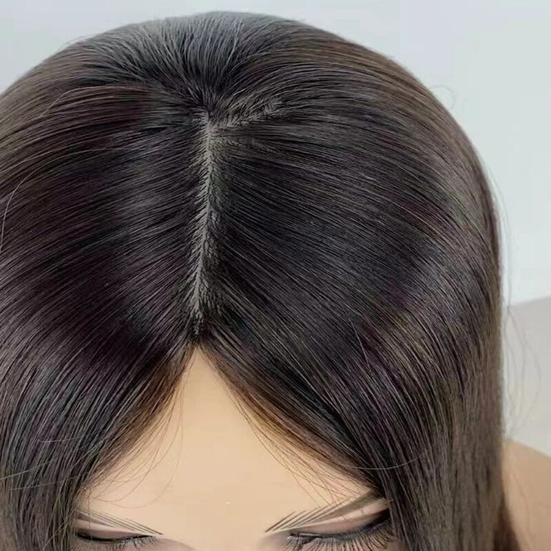 Еврейский Топпер, мягкие шелковистые европейские натуральные человеческие волосы, Шелковый топ, Кошерные шелковистые натуральные коричневые волосы для белых женщин