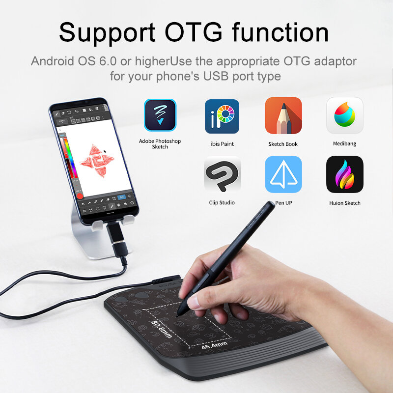 Gaomon S630 Tekening Grafische Tablet 8192 Niveaus Batterij-Gratis Pen Voor Digitale Schrijven Schilderen/Osu Spel, niet Duur Tablet