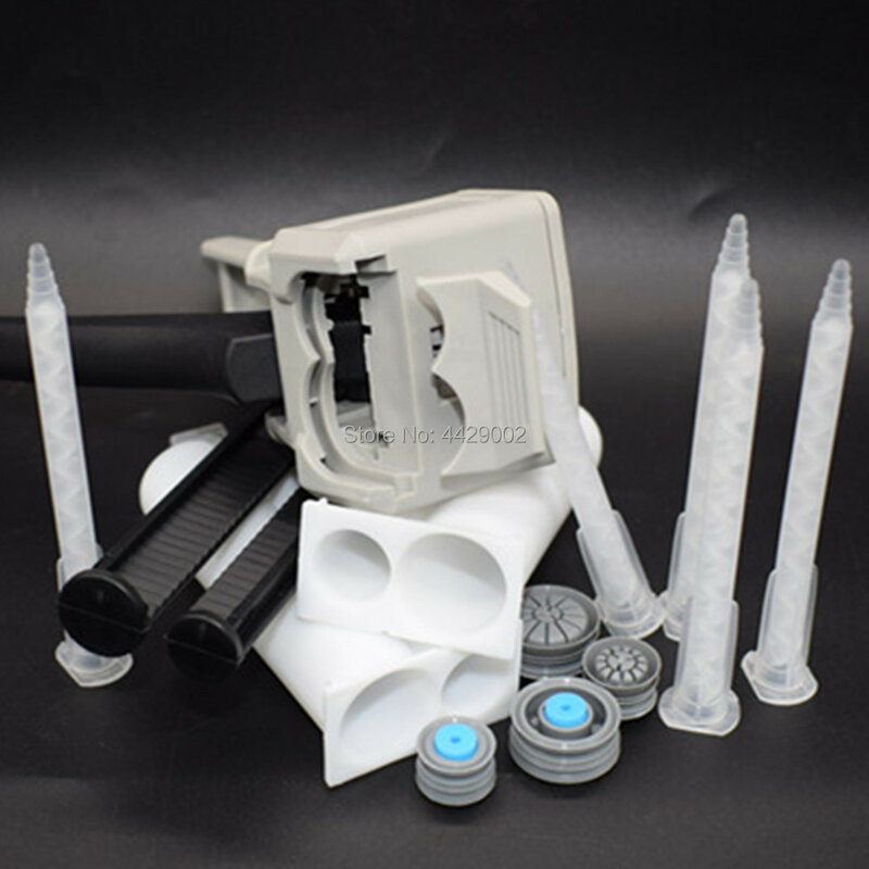 5pcs 1:1 Epoxy Adhesive Mixing Nozzle Tip Resin Mixer + 2pc 2:1 50ml Glue Cartridge + 50ml 1:1 2:1 Adhesive Gun Applicatior