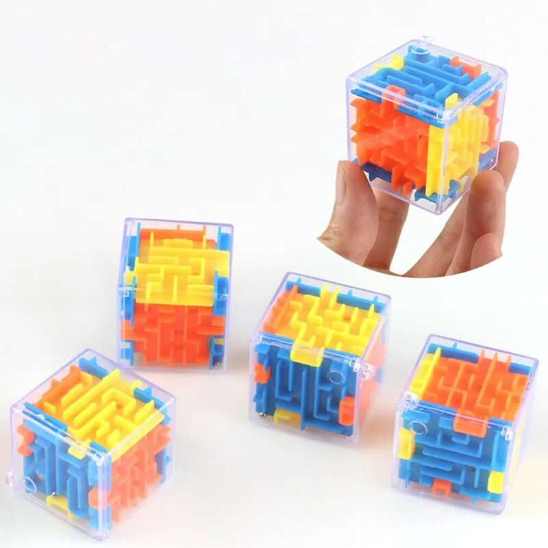 Populer Tiga Dimensi Labirin Kubus Teka-teki Labirin Mainan Universal 3D Kubus Bola Bergulir Permainan Labirin Mainan untuk Anak-anak Pendidikan