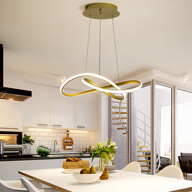 Современная нестандартная светодиодная алюминиевая люстра, акриловый Потолочный подвесной светильник, освещение для столовой, ресторана