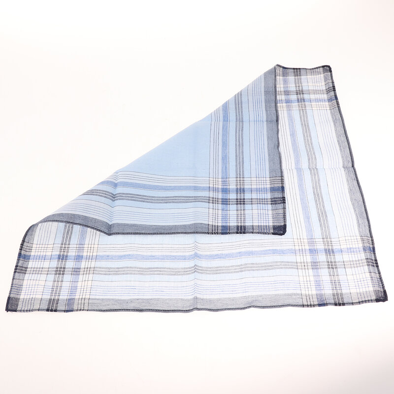 10pcs Men plaid Handkerchiefs   Cotton with Stripe Hankies Gift Set Women Classic Handkerchief Pocket Hanky Pocket Squares