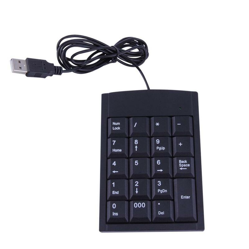 Mini clavier numérique filaire USB à 19 touches, adaptateur pour ordinateur portable, Windows 2000 XP Vista 7 ou édition Millennium