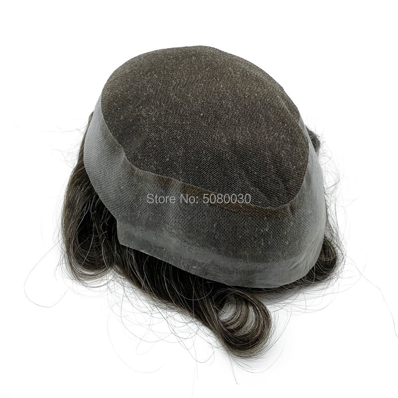 Tupé de pelo Remy con encaje alrededor de Pu para hombres, tupé, Base de Australia, nuevo diseño
