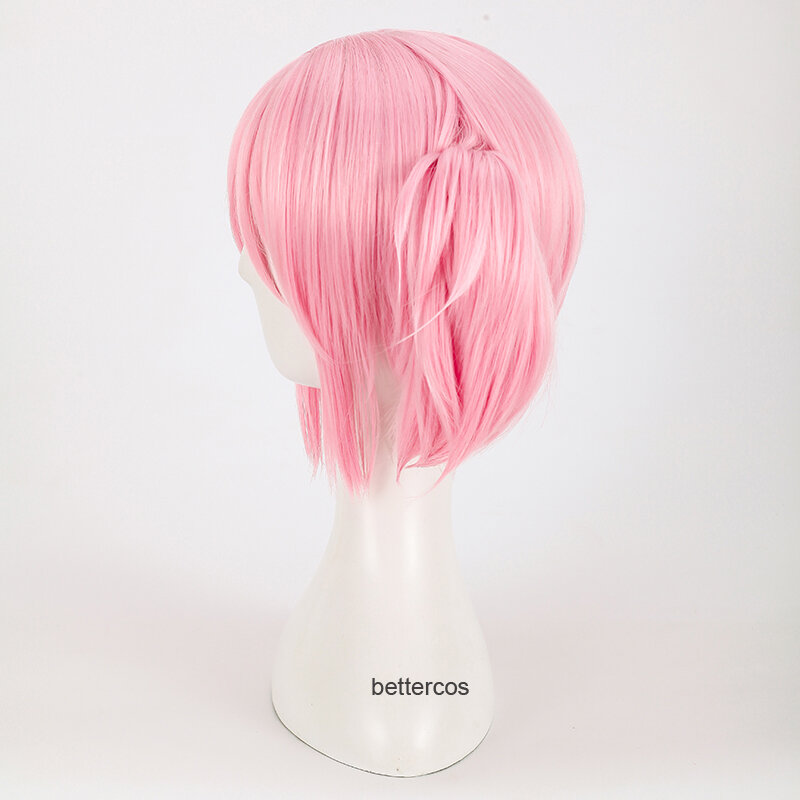 Puella Magi Madoka Magica Madoka Kaname Cosplay Wigs Pink Short 2 Clip Ponytails Heat Resistant Synthetic Hair Wig + Wig Cap