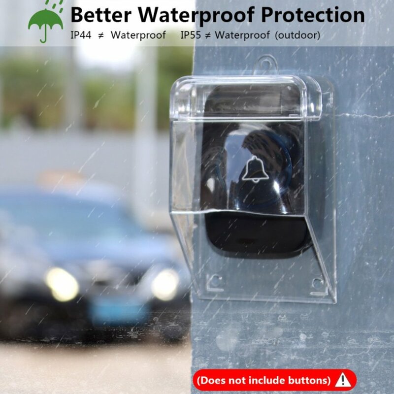 Metal Access Control Rain Cover, Caixa protetora transparente de campainha, Capa impermeável espessada ao ar livre