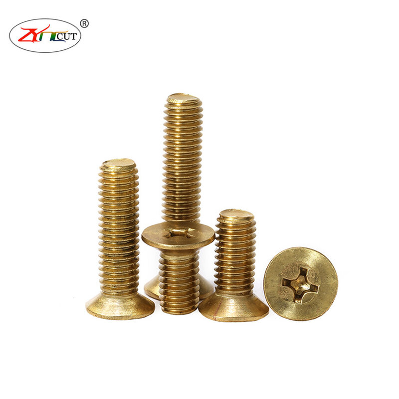 M2 M3 M4 M5 M6 M8 Brass cross slotted countersunk head screw,Cross countersunk flat head extended quincunx bolt