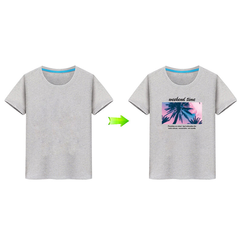 Nieuwe Diy Kokospalm Ijzer Transfer Stickers Voor Kleding T-shirt Applique Warmteoverdracht Brief Patch Strepen Op Kleding Thermische P