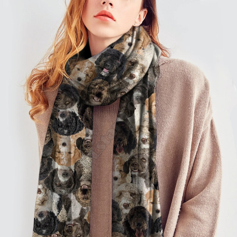 Você terá um monte de st bernards impressão 3d imitação cashmere cachecol outono e inverno espessamento quente engraçado cão xale cachecol