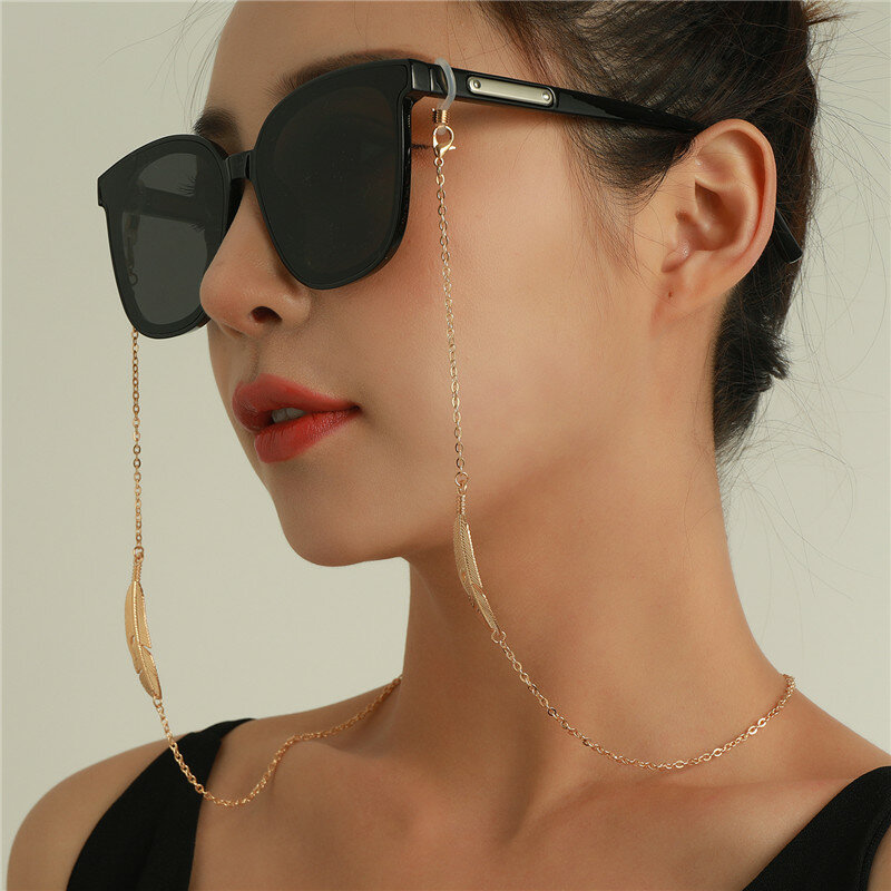Cadenas de enmascaramiento para gafas de sol para mujer, soporte de cordón para gafas, Color dorado, correa para collar, 2021