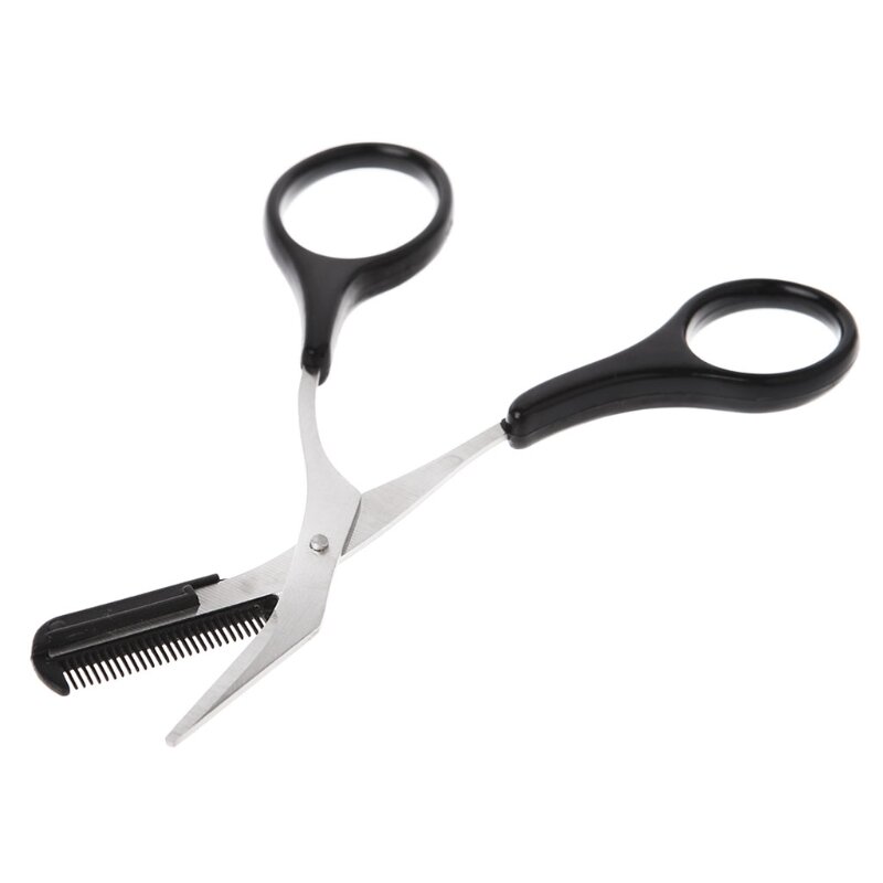 Kobiety trymer do brwi nożyczki grzebień do usuwania włosów Grooming Cutter kształtowanie A0NC