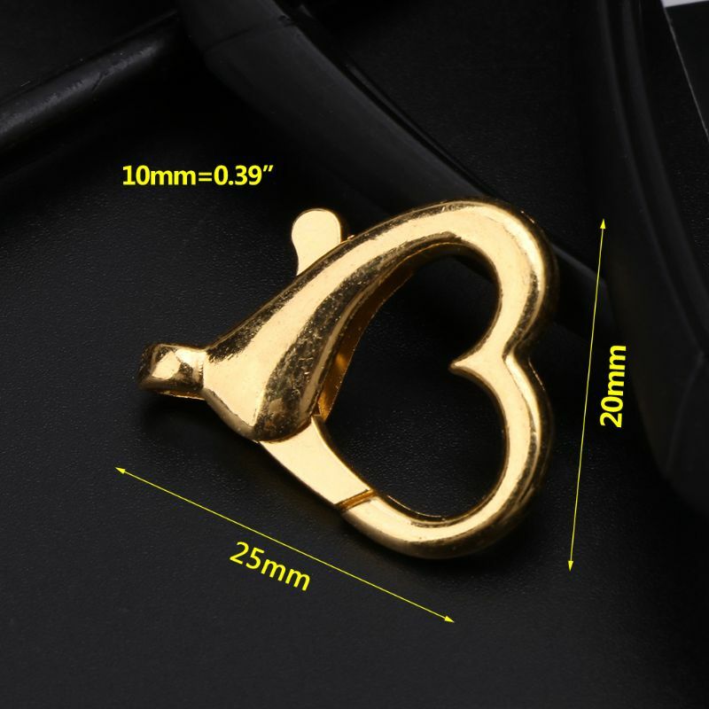 5 Pcs Love Heart Shape Lobster Buckle Keychain Pendant DIY Accessories Crafts Jewelry Making Tools Material