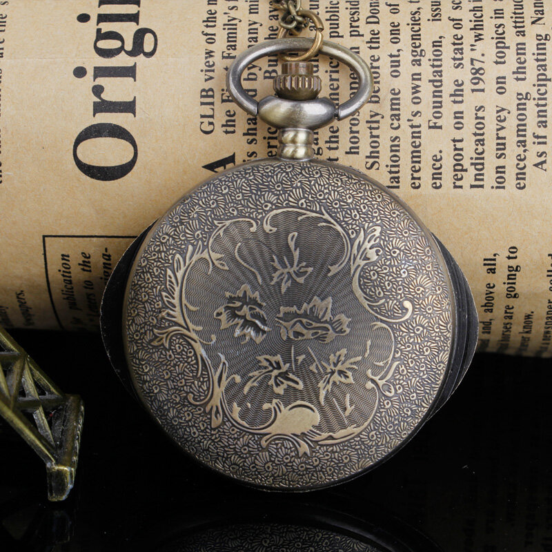 Reloj de bolsillo de cuarzo para hombre y mujer, colgante de cadena con forma de ojo, cazador de Ojos de dragón, temática de película, regalos