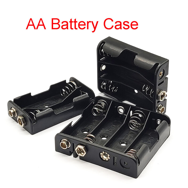 AA Battery Case AA Battery Holder 2/3/4 Slot With 9V Male And Female Buckle Battery Box 3V 4.5V 6V