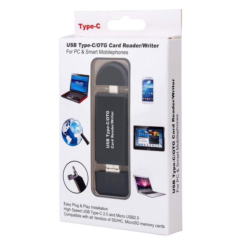 OTG-Lecteur de carte Micro SD USB 3.0, lecteur de carte mémoire intelligent, adaptateur Micro SD, clé USB, type C, 2.0