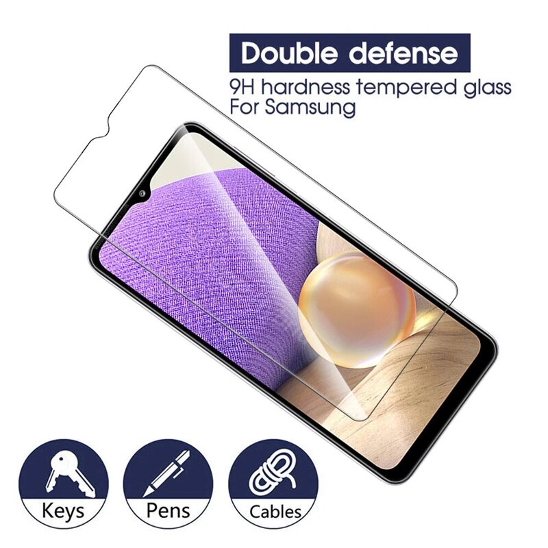 3 Buah Kaca Tempered untuk Samsung Galaxy A32 5G 4G A12 A02s A53 A52 A22 A23 A13 Pelindung Layar Docx A 12 53 32 52 Film Pelindung