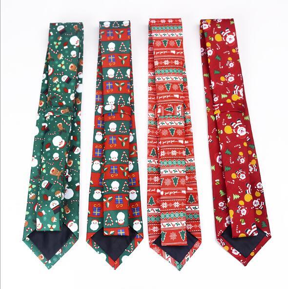 GUSLESON Colourf Christmas 8cm Tie Silk Jacquard Weave Quality Tie Santa Claus Deer Fetival Fashion Necktie for Men Gift Wedding