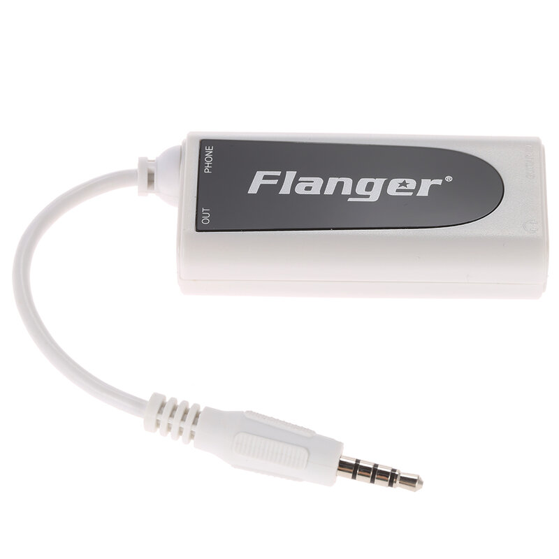 Flanger Fc-21Music Converter Adapter Kleine En Prachtige Witte Gitaar Bas Voor Android Apple Iphone Ipad Ipod Touch Hoge Kwaliteit