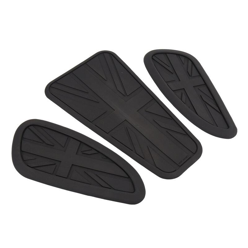 Motorcycle FOR Enfield Retro Scrambler Thruxton Side Fuel Knee Tank Pad Rubber Stickers Twin 1200