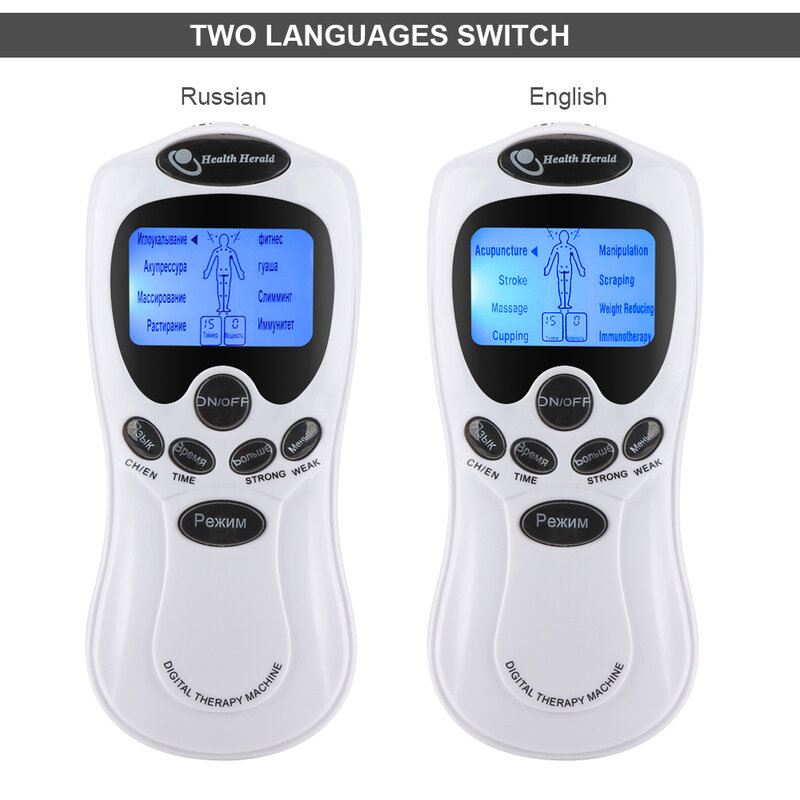 TENS Body Massager Digital Acupuncture EMS Therapy Device Electric Pulse Massager Muscle Stimulator Pain Relief Physiotherapy