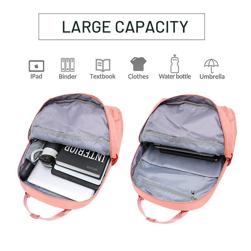 ZOMAKE 30L ransel lucu tas buku klasik mode anti air perjalanan anti-air untuk remaja perempuan wanita
