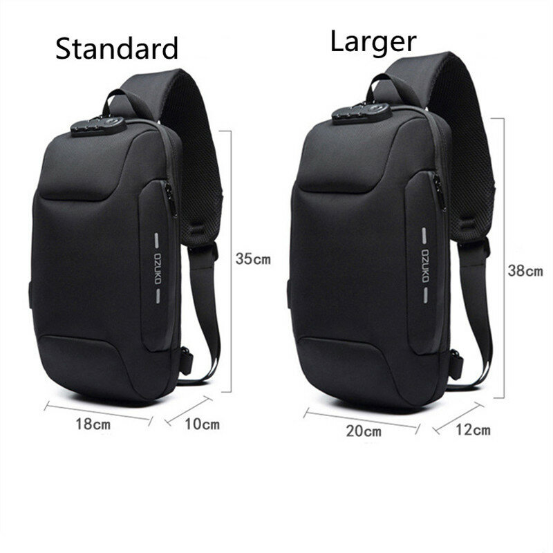 OZUKO 2021 New Multifunction Crossbody Bag for Men Anti-theft Shoulder Messenger Bags Male Waterproof Short Trip Chest Bag Pack