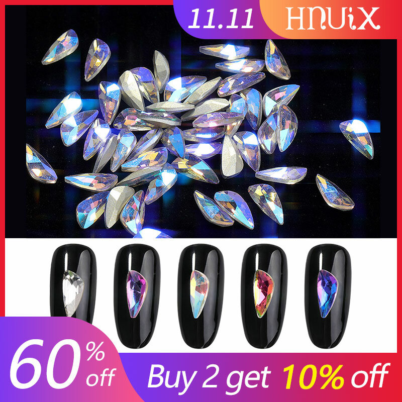 10pcs Angel wings 3D Holo Nail Art Decorations Sets Glitter Shiny Nail Stone DIY Manicure Crystal Nail Rhinestone Accessory