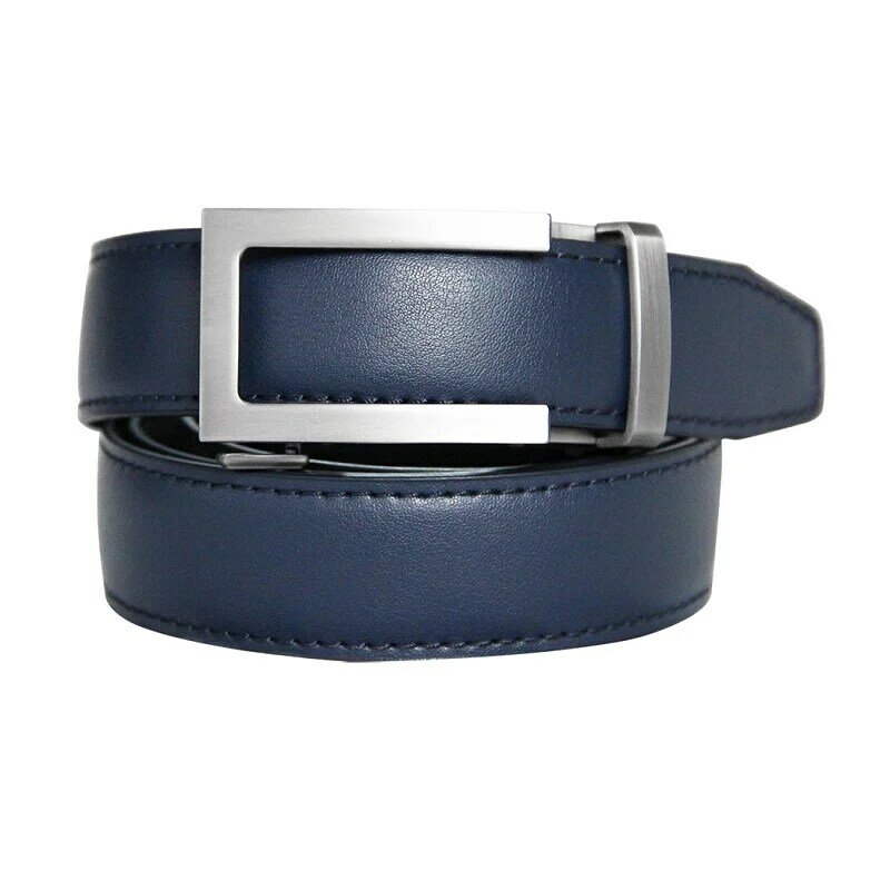 Famous Brand Belt Men Top Quality Genuine Luxury Leather Belts for Men Strap Male Metal Automatic Buckle 3.0cm Gray Belt