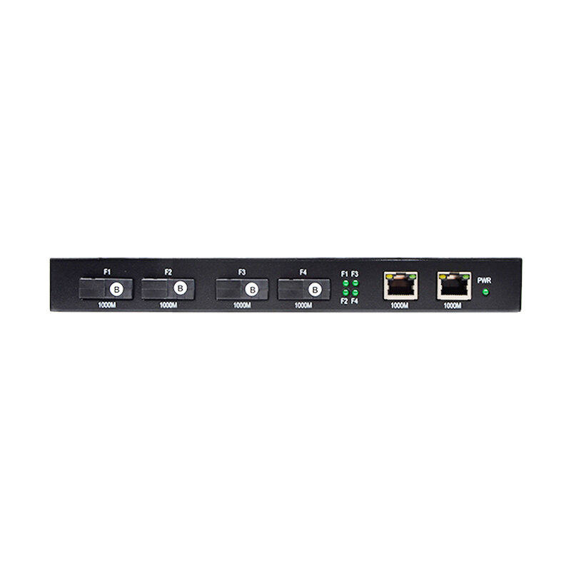 Commutateur Ethernet Gigabit 1000M, 3KM, Fiber optique, convertisseur de média, monomode, 2 Ports RJ45 et 4SC, émetteur-récepteur de Fiber optique