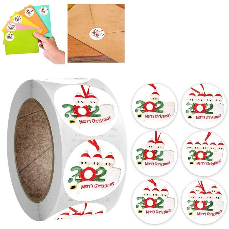 2020 Christmas Snowman Mask Stickers Self-adhestive Multi-function Festival Gifts Wishes Sealing Stickers