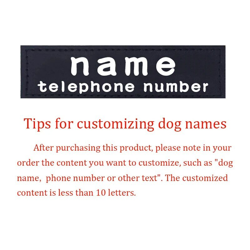 Etiquetas de identificación personalizadas para perros, accesorio de PU para el Collar del arnés K9, parche adhesivo, 2 piezas