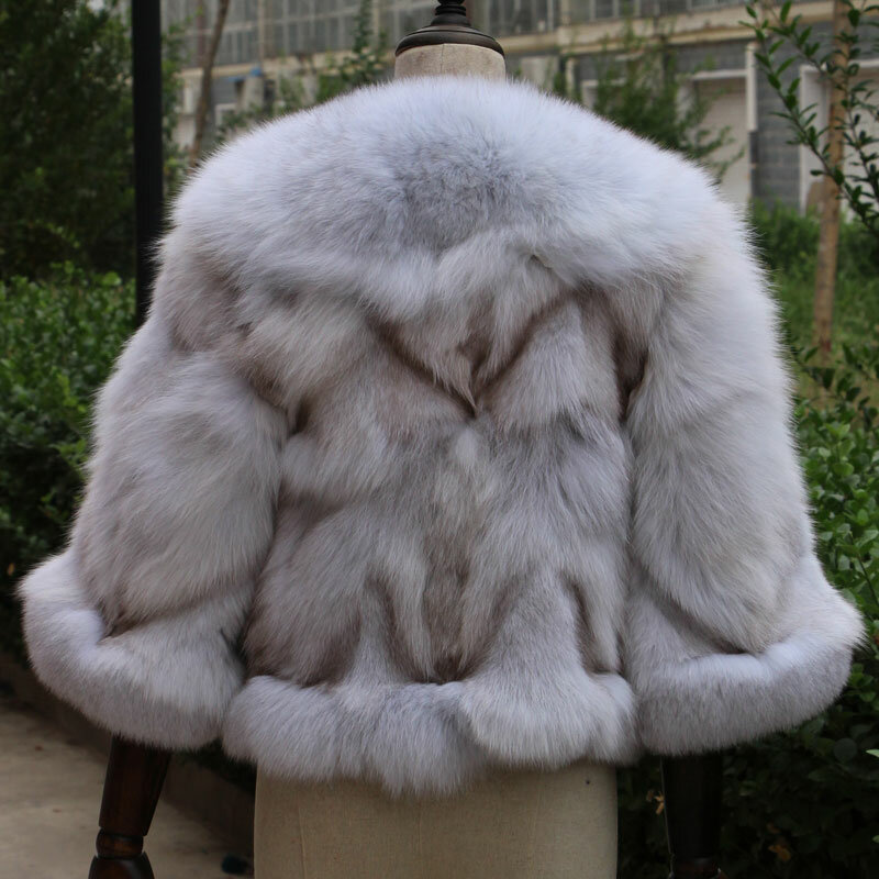 2020 cappotti in vera pelliccia di volpe in vera pelle di volpe cappotti in volpe naturale stile di tiro alla moda cappotto da pipistrello caldo invernale femminile