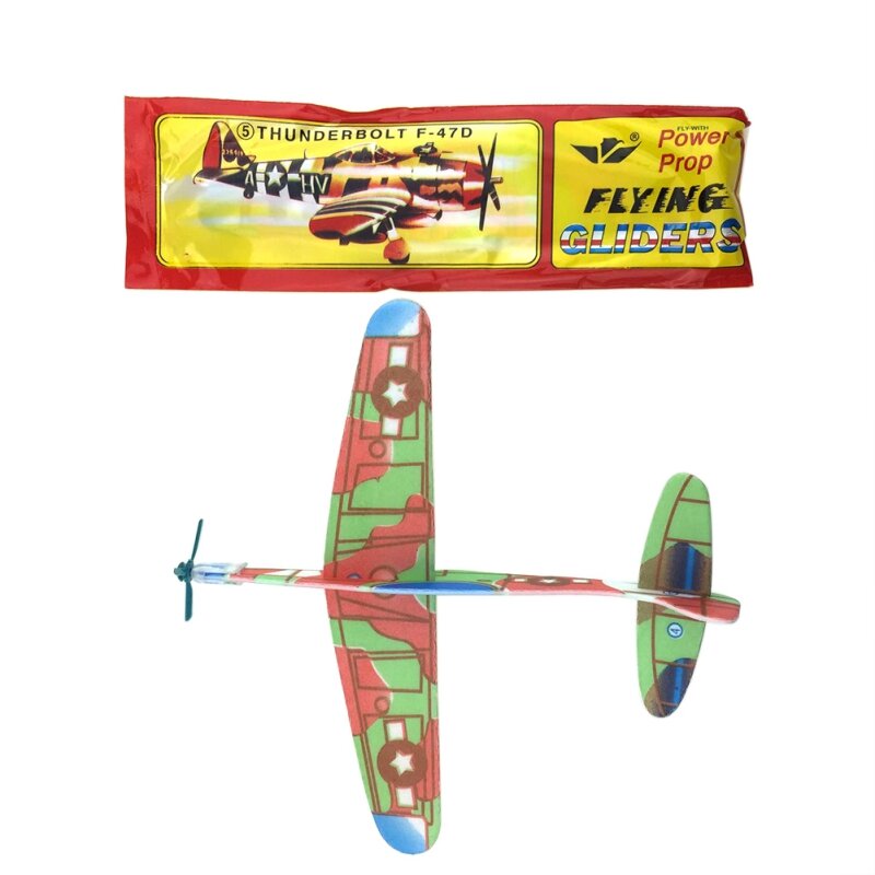 12 sztuk DIY samolot latający szybowiec zabawki samoloty samolot rzut ręczny dzieci zabawki dla dzieci gra rzut ręczny wykonany z pianki Plast torebka imprezowa