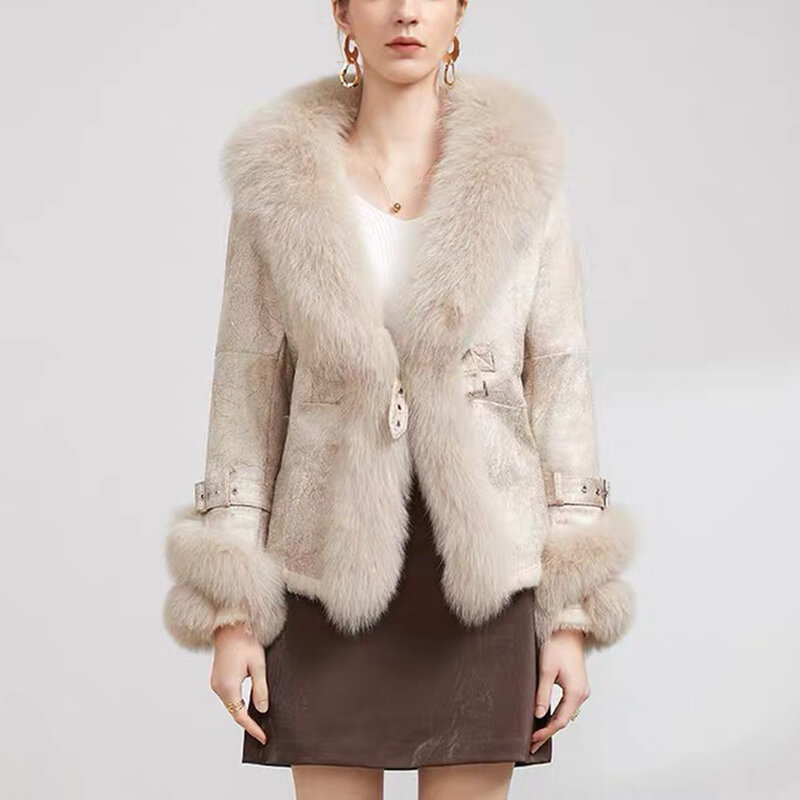 Chaleco de piel de zorro Real de alta calidad, abrigo de muestra, abrigo de piel de zorro Natural, solo enlace, moda