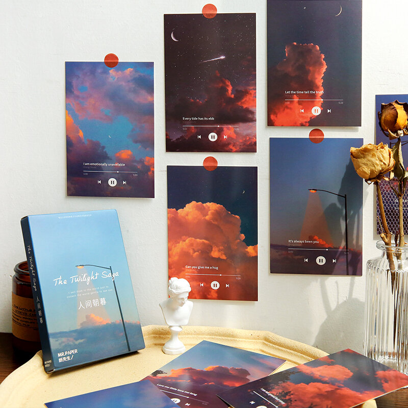 30 шт./компл. Moonrise Почтовая открытка из серии Королевство INS стиль пейзаж открытки для сообщений благословение подарочные канцелярские товар...