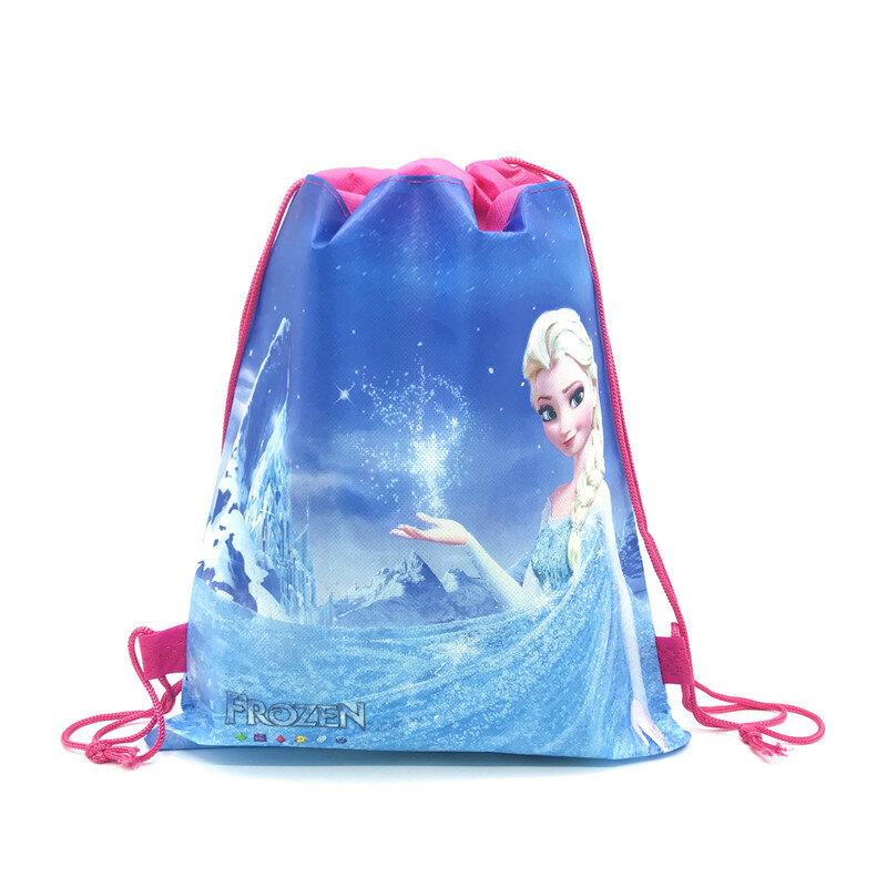 Disney Frozen Thứ Hai Chủ Đề Đóng Băng Anna Và Elsa Nữ Hoàng Tuyết Bộ Phim Frozen Túi Vải Không Dệt Túi Dây Rút SchoolBag Mua Sắm túi 1 Cái