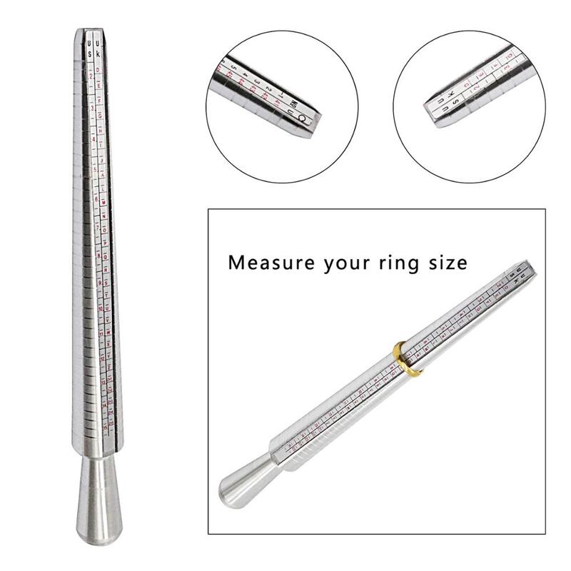 حلقة Sizer مجموعة أدوات قياس المجوهرات تكبير عصا مغزل مقبض المطارق إصبع حلقة