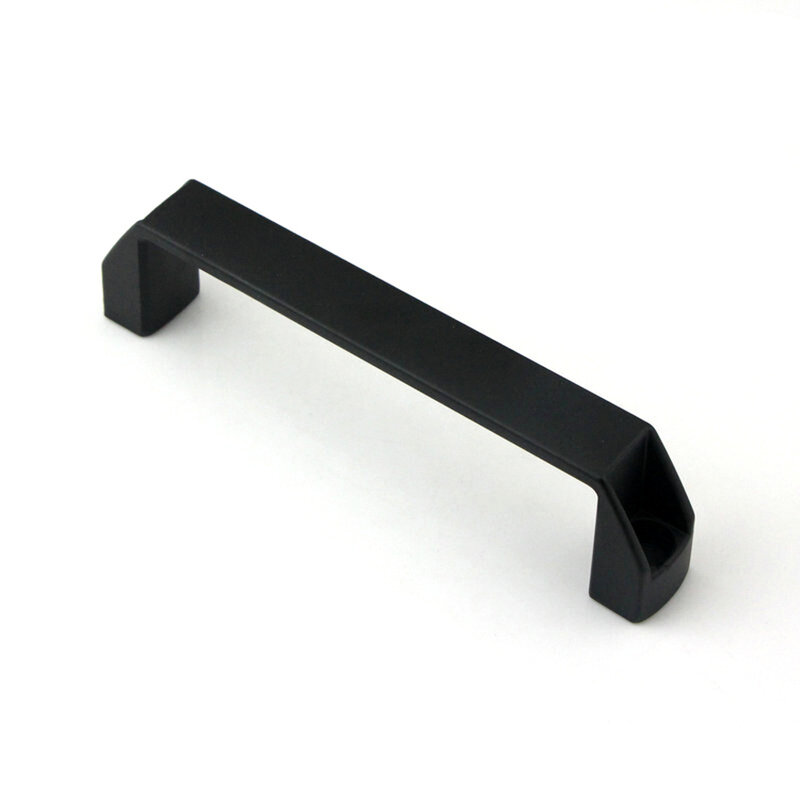 Pegangan tarik kabinet hitam Aluminium Aloi persegi panjang pegangan tarik industri perangkat keras untuk Laci, lemari, lubang Pitch 180mm