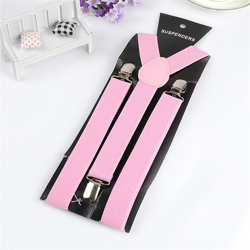 18 Colors Adjustable Elasticated Adult Y Shape Suspender Straps 3 Clips Suspenders Pants Braces Belt Straps Clothing Accessories