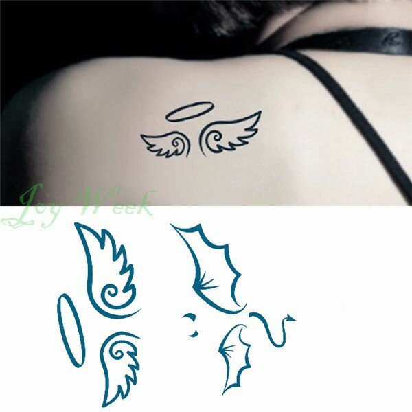 Autocollant de tatouage temporaire pour fille, faux tatouage, étanche, flash, ange cupidon, genius, poignet, cheville