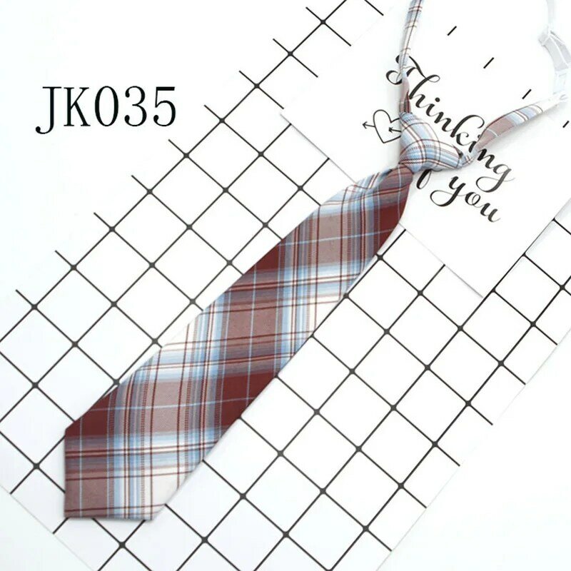 Lazy JK – cravate à carreaux pour femmes, Style japonais, pour uniforme Jk, mignon, cravate, uniforme à carreaux, accessoires scolaires