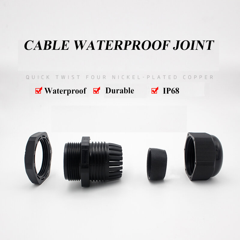 1/2/5/10Pcs Waterdichte Wartel Kabel Entry IP68 PG7-PG36 Wit/Zwart Nylon Plastic connector Joint