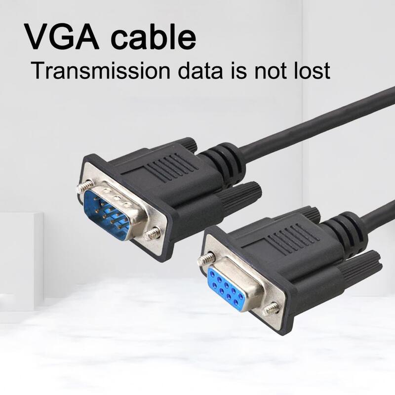 Kabel Ekstensi VGA Adaptor Kabel Perpanjangan Jantan Ke Betina 150/300Cm 9Pin Kompatibel dengan HD Praktis untuk PC