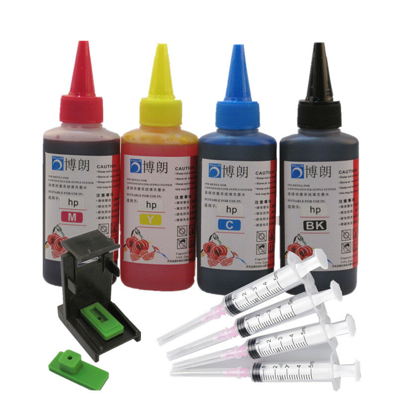 Universale 4 Colori Dye Ink Per HP,4 Color + 100ML, per HP Premium Dye Ink, Inchiostro generale per l'inchiostro della stampante HP tutti i modelli