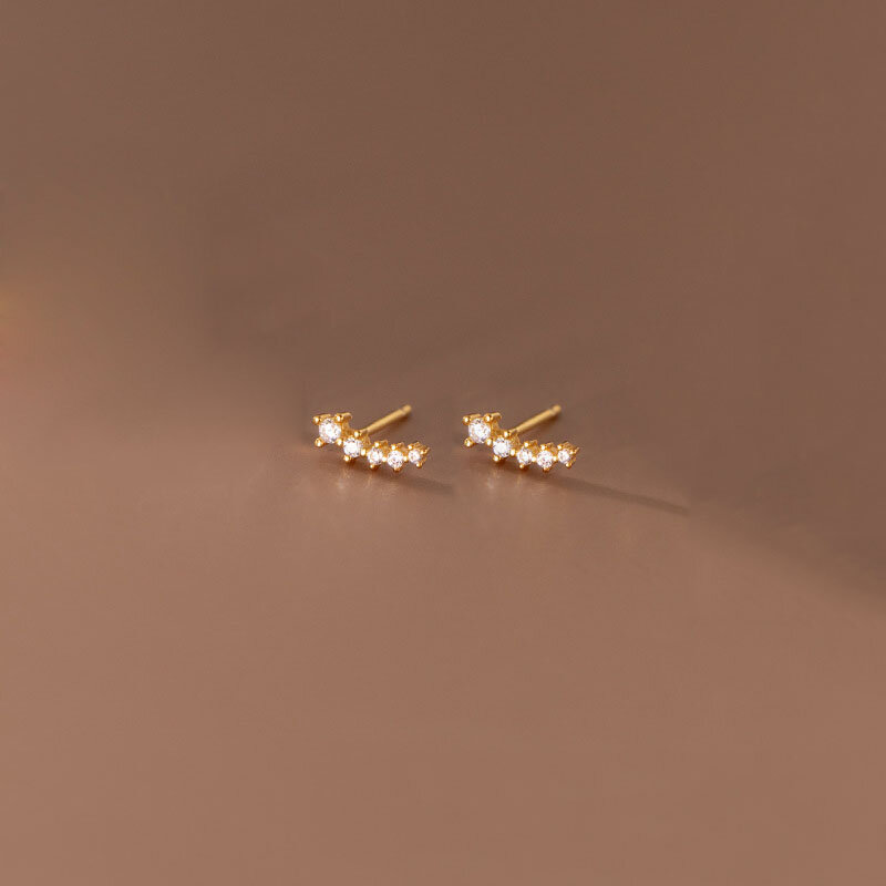 Женские маленькие серьги-гвоздики WANTME, простого дизайна из стерлингового серебра 925 пробы с цирконом в Корейском стиле, ювелирное украшение для пирсинга