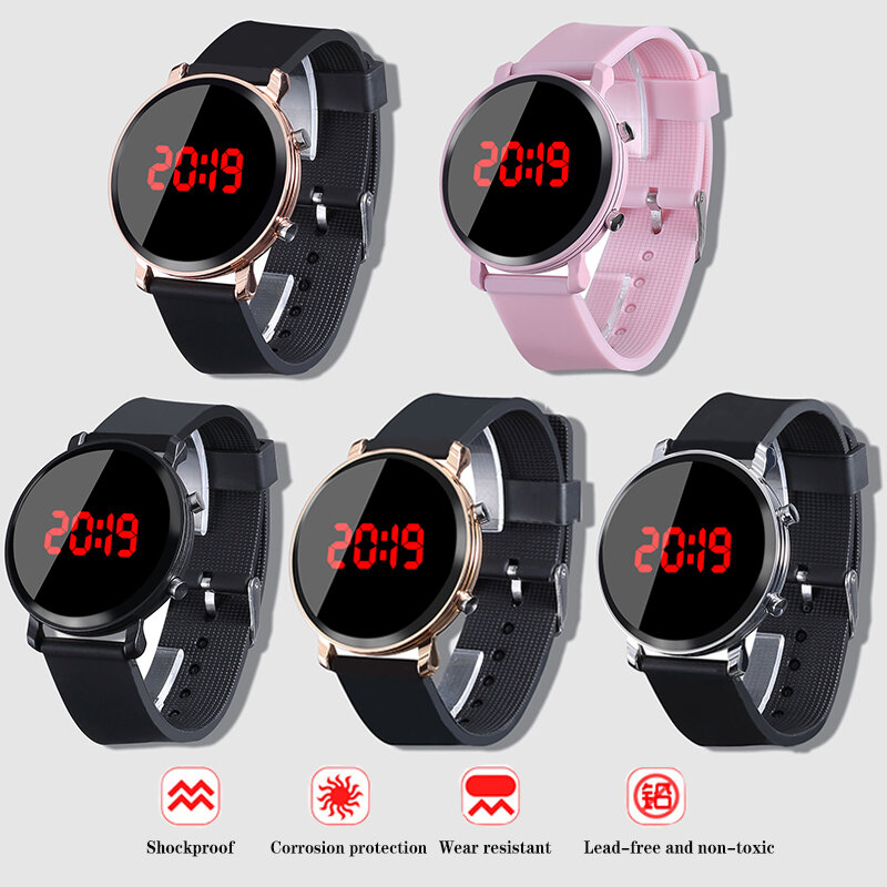 Reloj Digital Led de silicona para niños y niñas, cronógrafo de pulsera deportivo, informal, color rosa, 2019