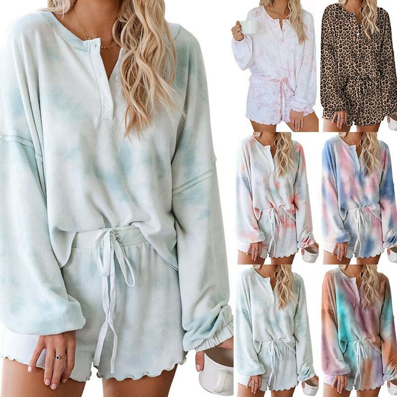 Женская блузка с длинным рукавом, шорты на завязках, домашняя одежда, комплект одежды для дома, blusa de frio feminina