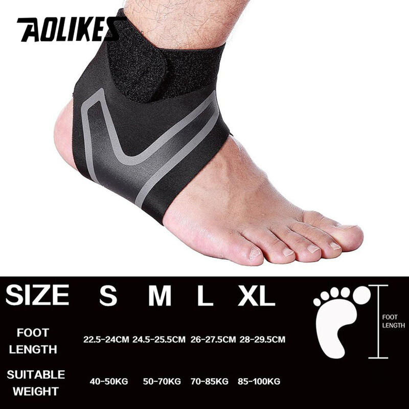 AOLIKES orteza stawu skokowego, elastyczna regulacja bezpłatna opaska na stopy, zapobieganie skręceniu Sport Fitness Guard Band