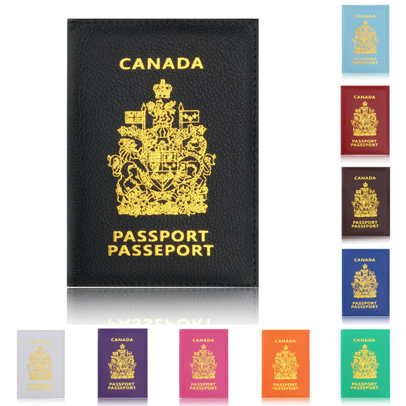 Sampul Paspor Kanada Paspor Pemegang Pelindung Dompet ID Kartu Tarjetero Hombre ID Porte Carte Monederos