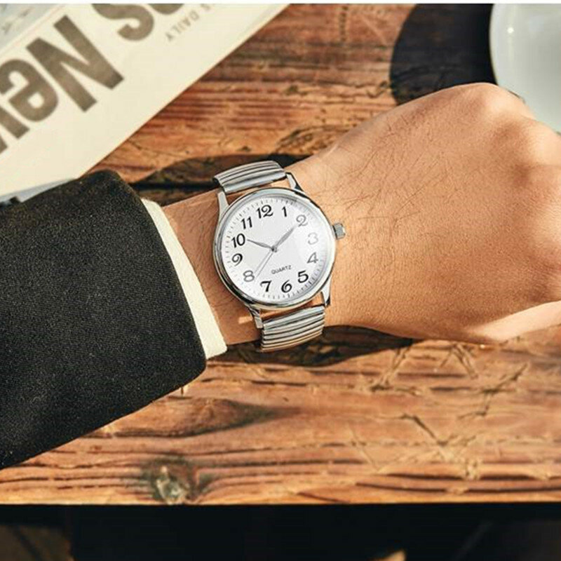 Mannen Vrouwen Mode Horloges Paar Flexibele Stretch Band Quartz Horloges Man En Dames Jurk Klok Eenvoudige Casual Horloges